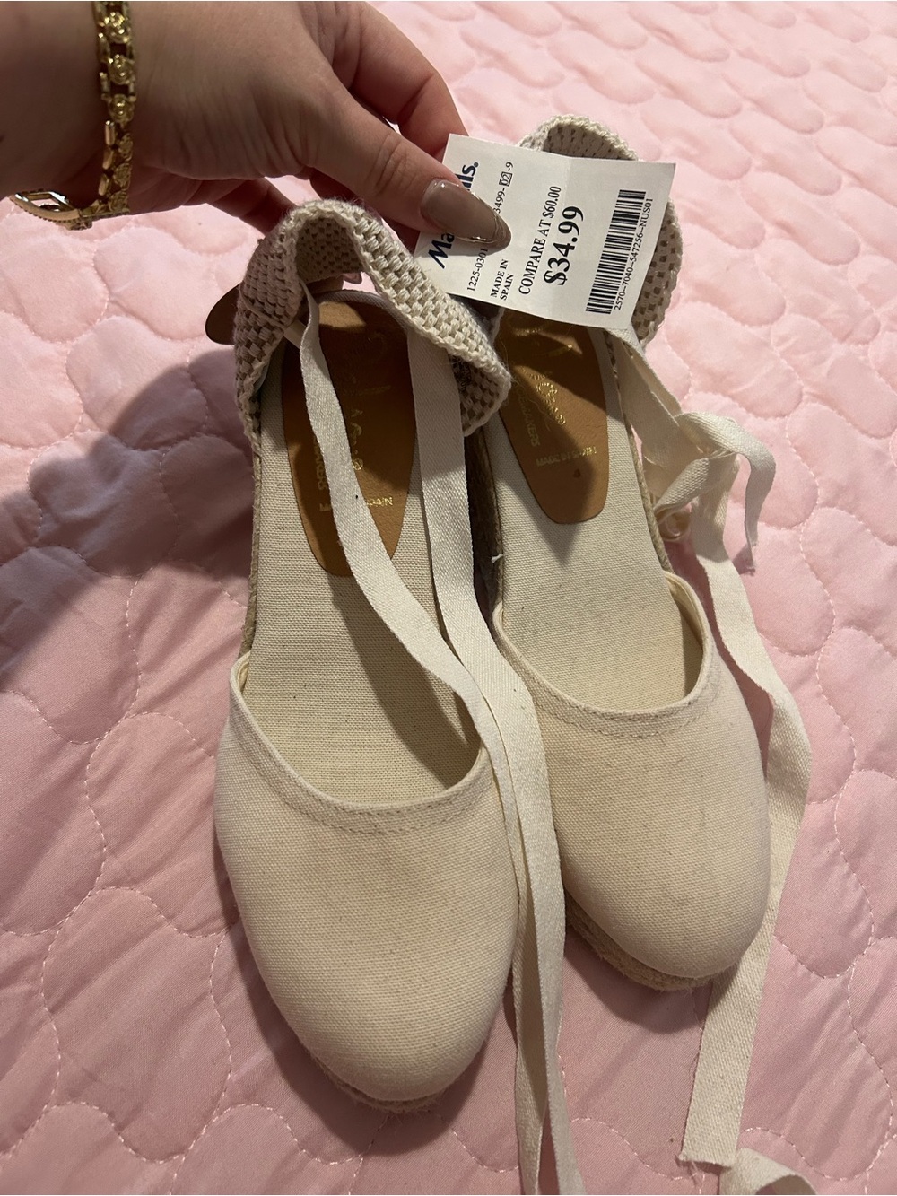 Mason Cream Canvas Espadrille Ankle-Tie Flats